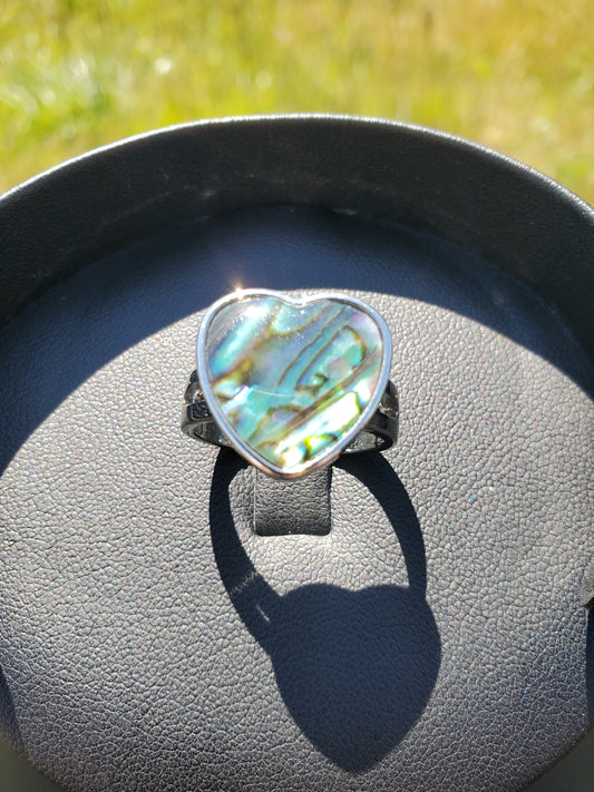 Abalone Heart Ring