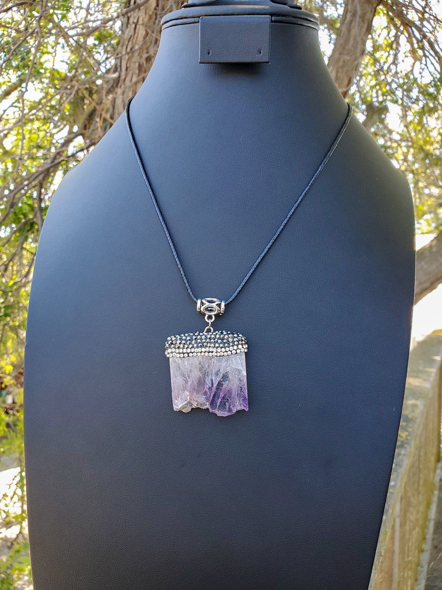 Amethyst Cluster Slice Pendant