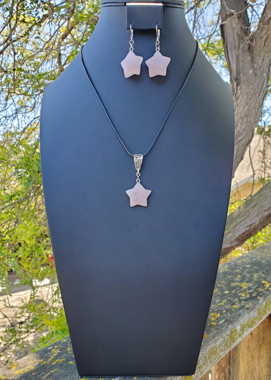 Rose Quartz Star Set