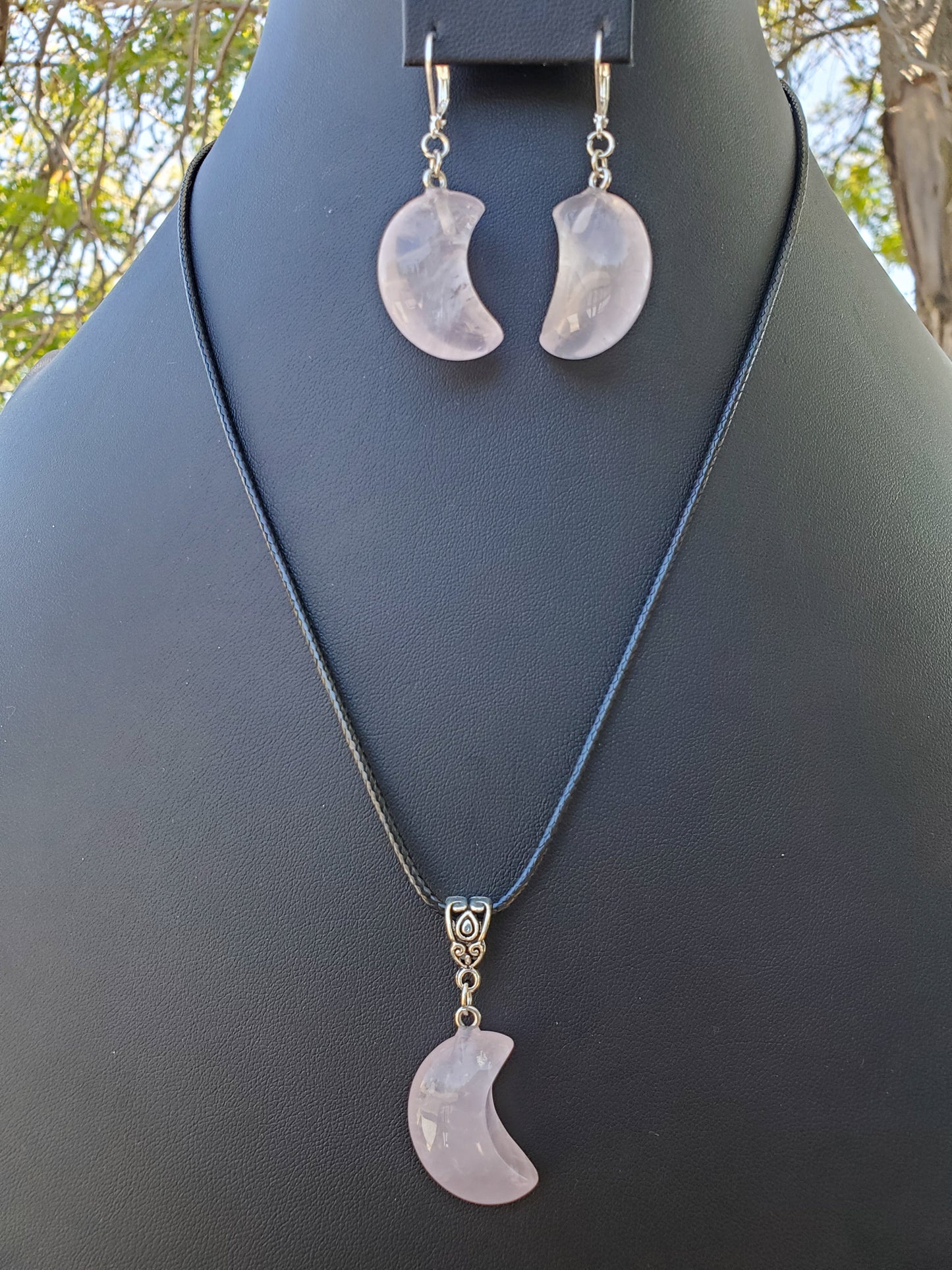 Rose Quartz Moon Set