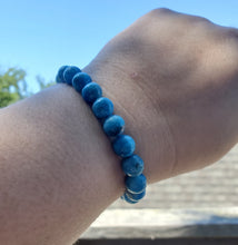 Load image into Gallery viewer, 9mm Blue Apatite Bracelet
