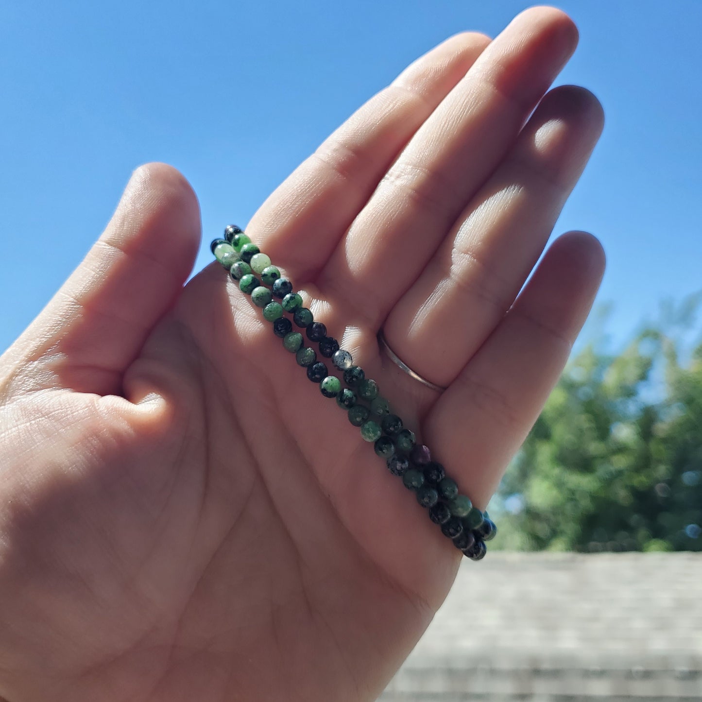 4mm Ruby Zoisite Double Wrap Bracelet/Necklace