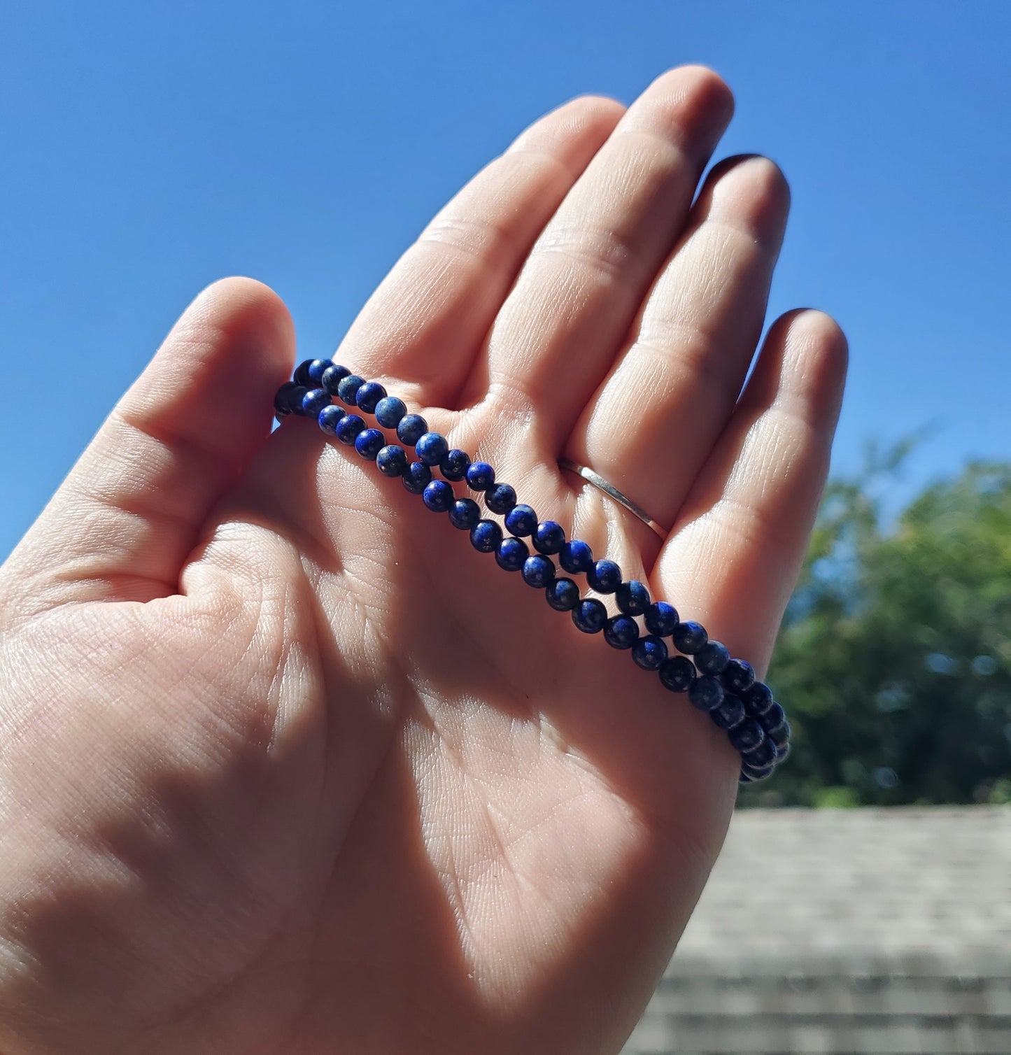 4mm Lapis Lazuli Double Wrap Bracelet/Necklace