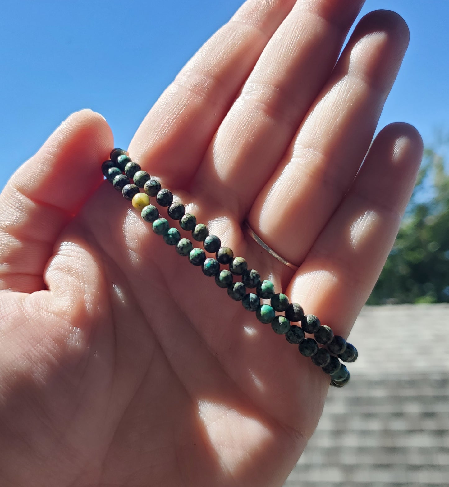 4mm African Turquoise Double Wrap Bracelet/Necklace