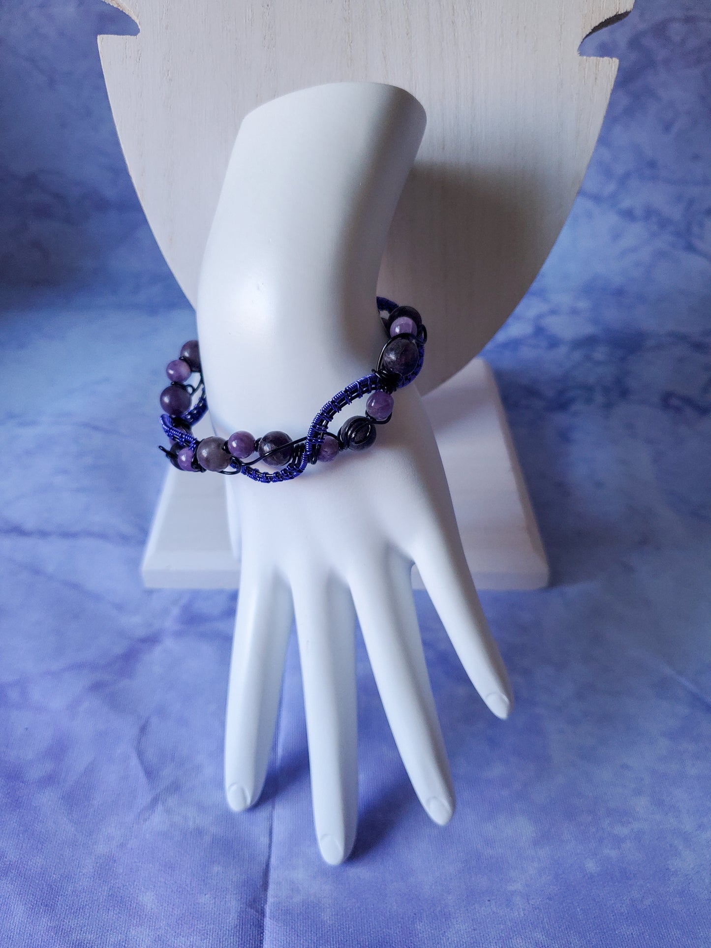 Lepidolite and Amethyst Bracelet