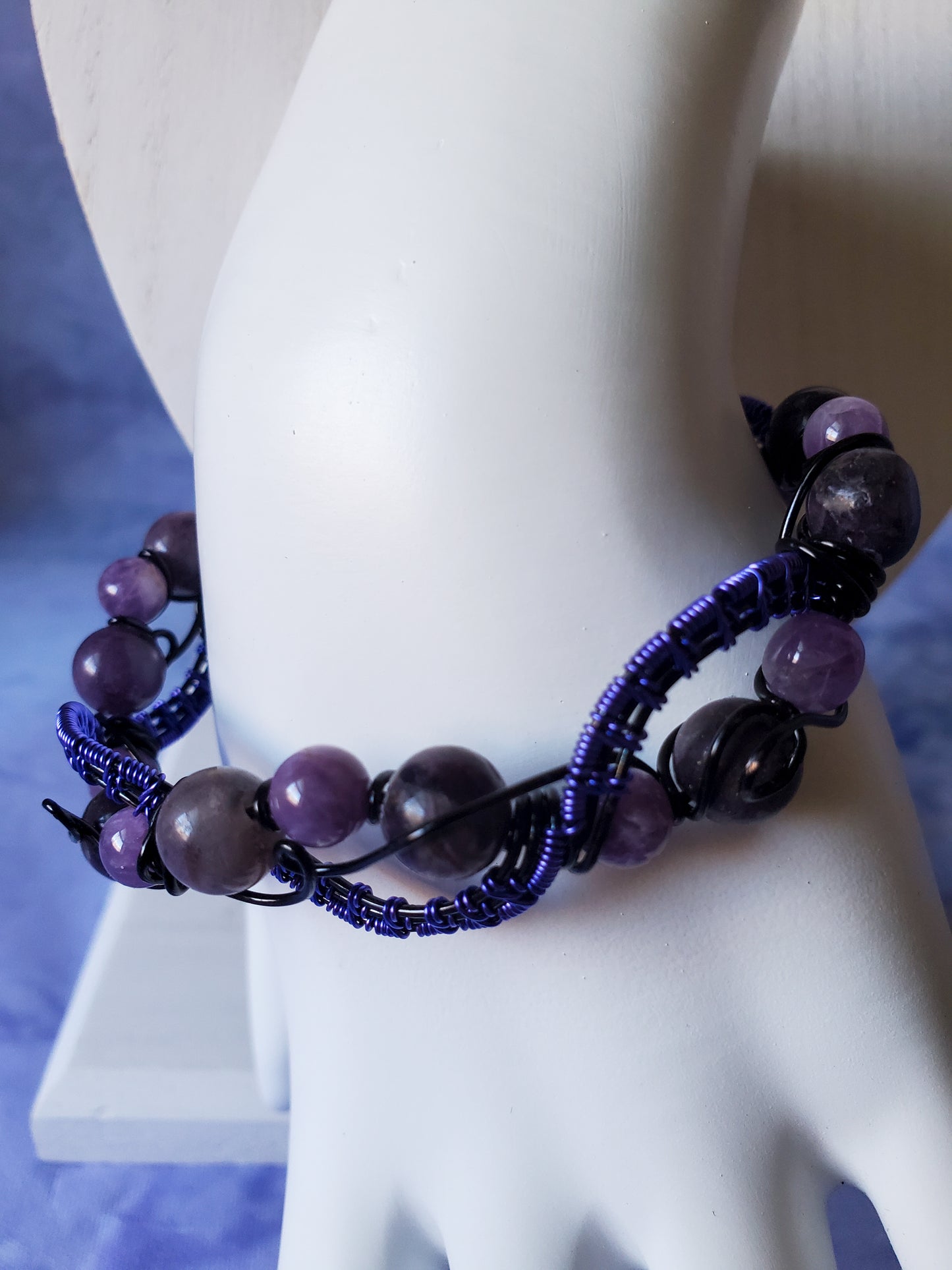 Lepidolite and Amethyst Bracelet